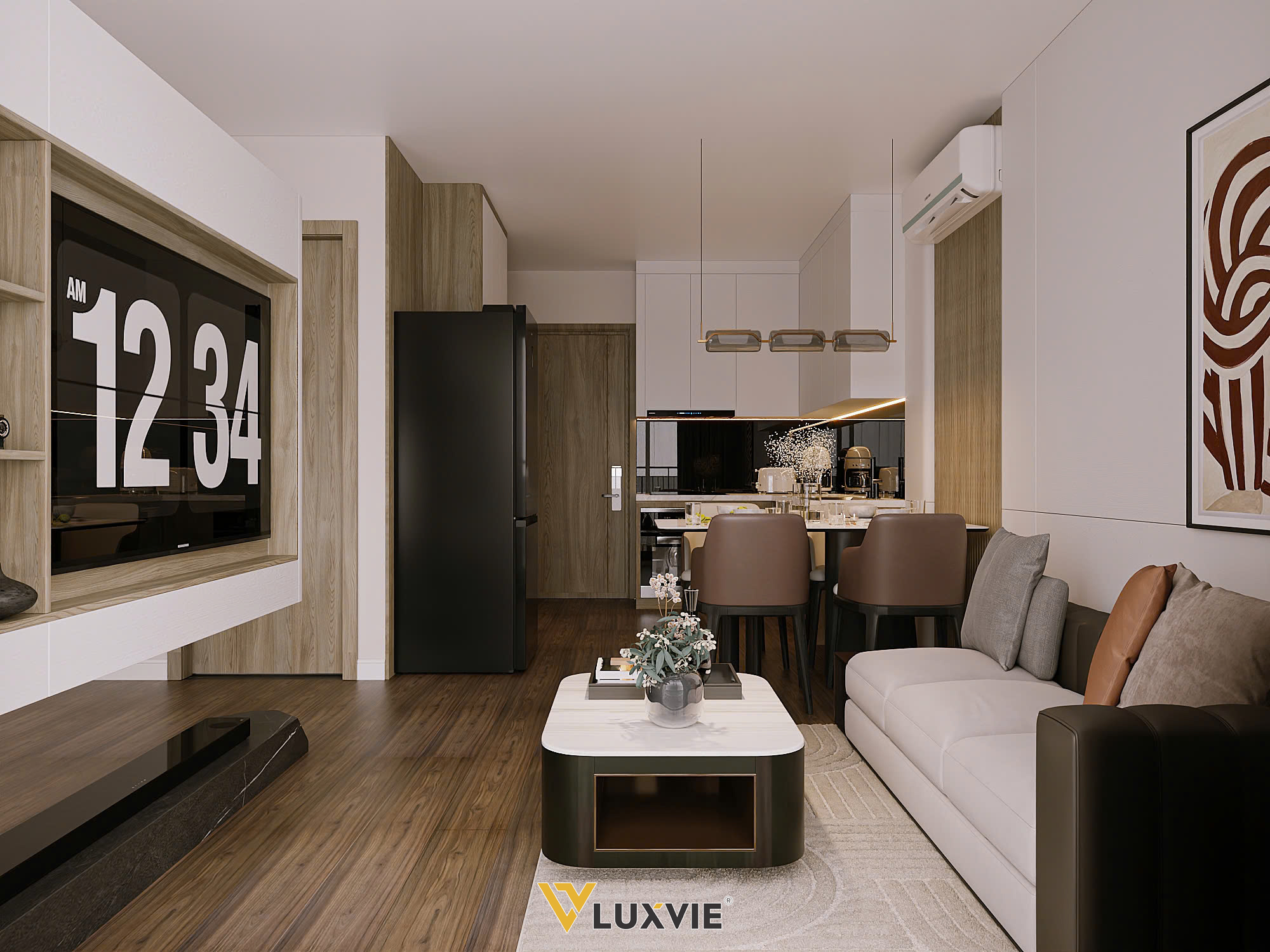 THE VINHOMES GRAND PARK - THE RAINBOW - CĂN HỘ 2PN+ ANH THI - KHÁCH BẾP