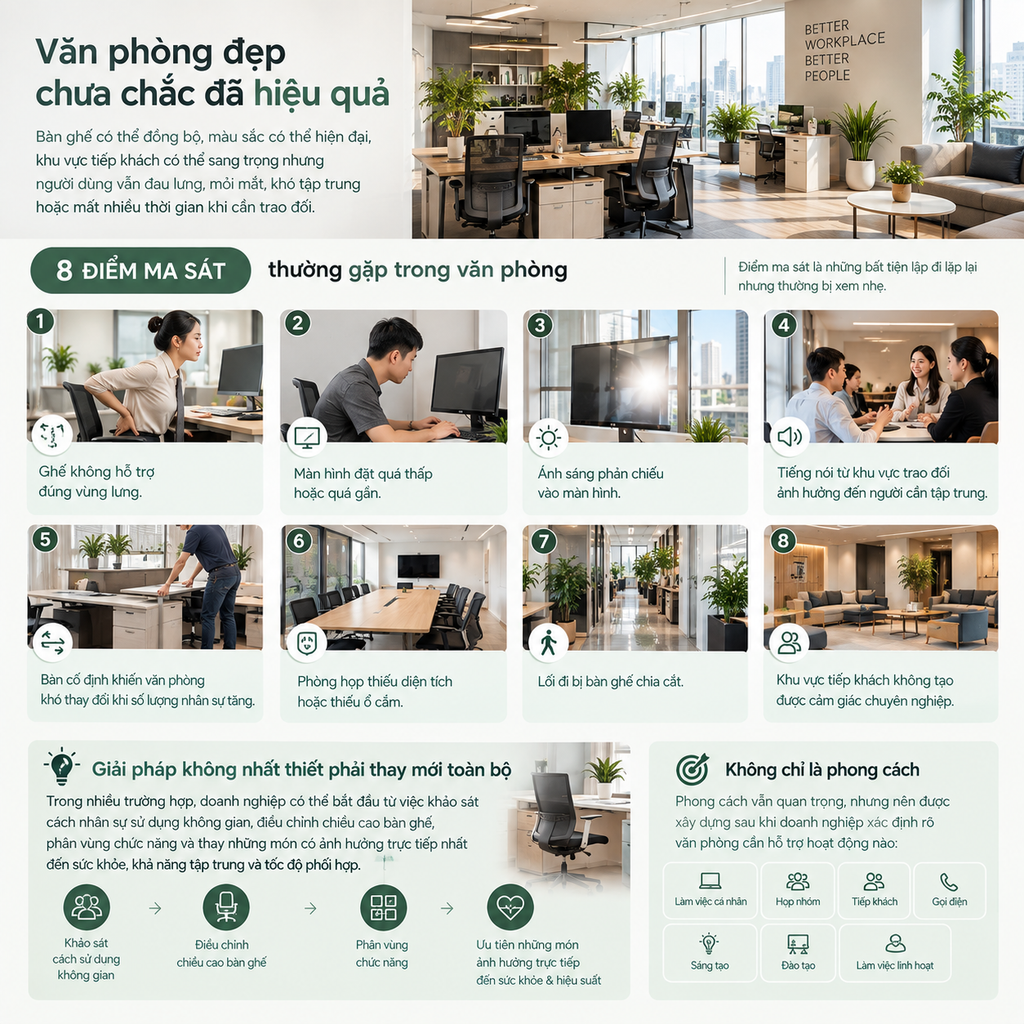 Một văn phòng đẹp chưa chắc là một văn phòng giúp nhân sự làm việc hiệu quả