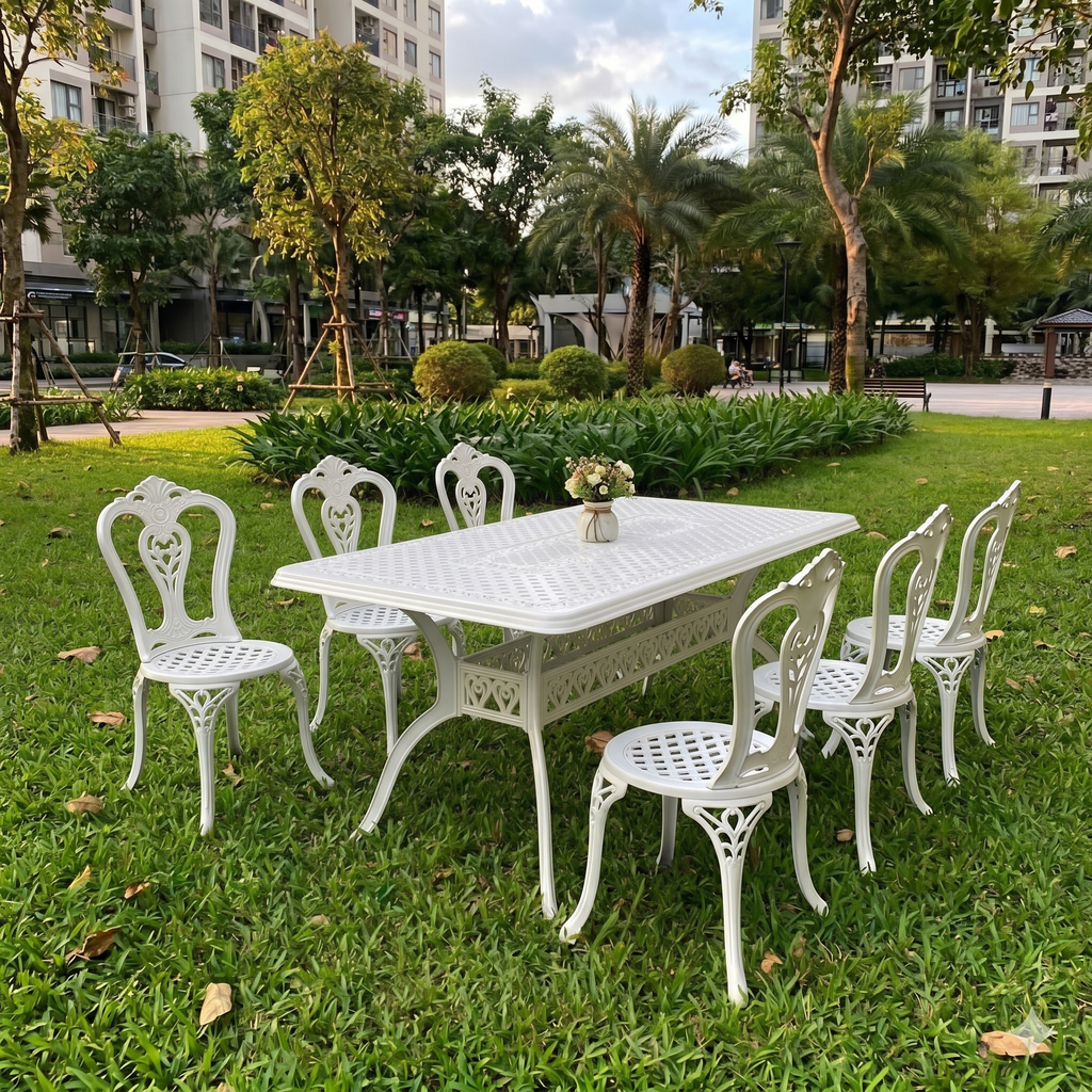 Nếu gia đình có trẻ nhỏ, nên ưu tiên bàn có cạnh bo tròn, ghế vững, không quá nhẹ và không có những khe hẹp dễ kẹp ngón tay