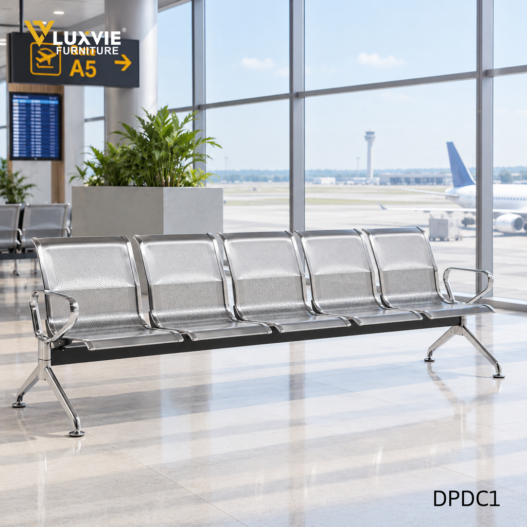 Ghế bốn hoặc năm chỗ phù hợp với sảnh rộng, khu vực chờ đông