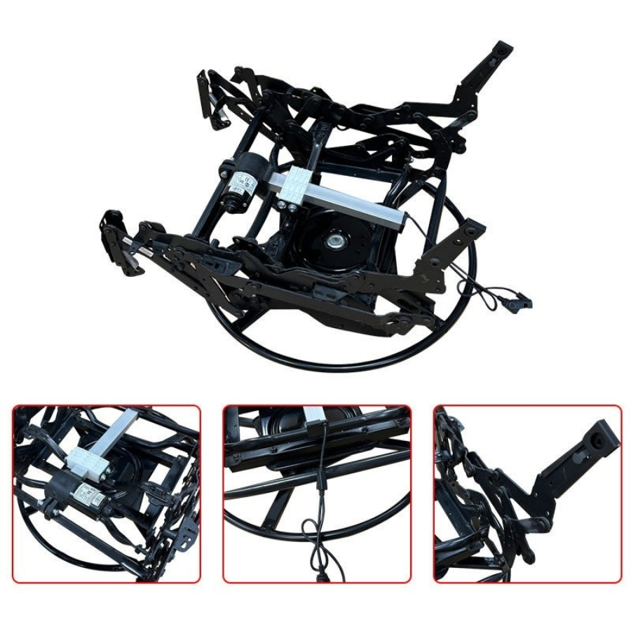 Đối với sofa chỉnh điện, hệ thống điều chỉnh thường bao gồm mô tơ, bộ truyền động, dây dẫn, bộ điều khiển và các khớp chuyển động