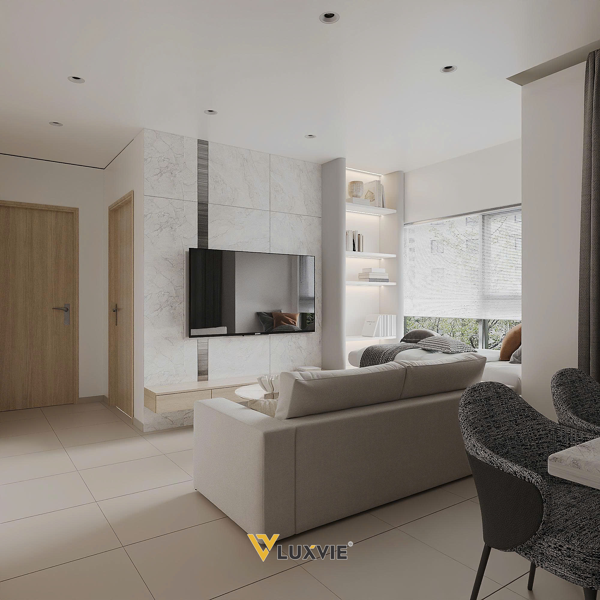 The Origami Vinhomes Grand Park - Căn hộ 2PN+ - Anh Tuấn - Phòng Khách Bếp